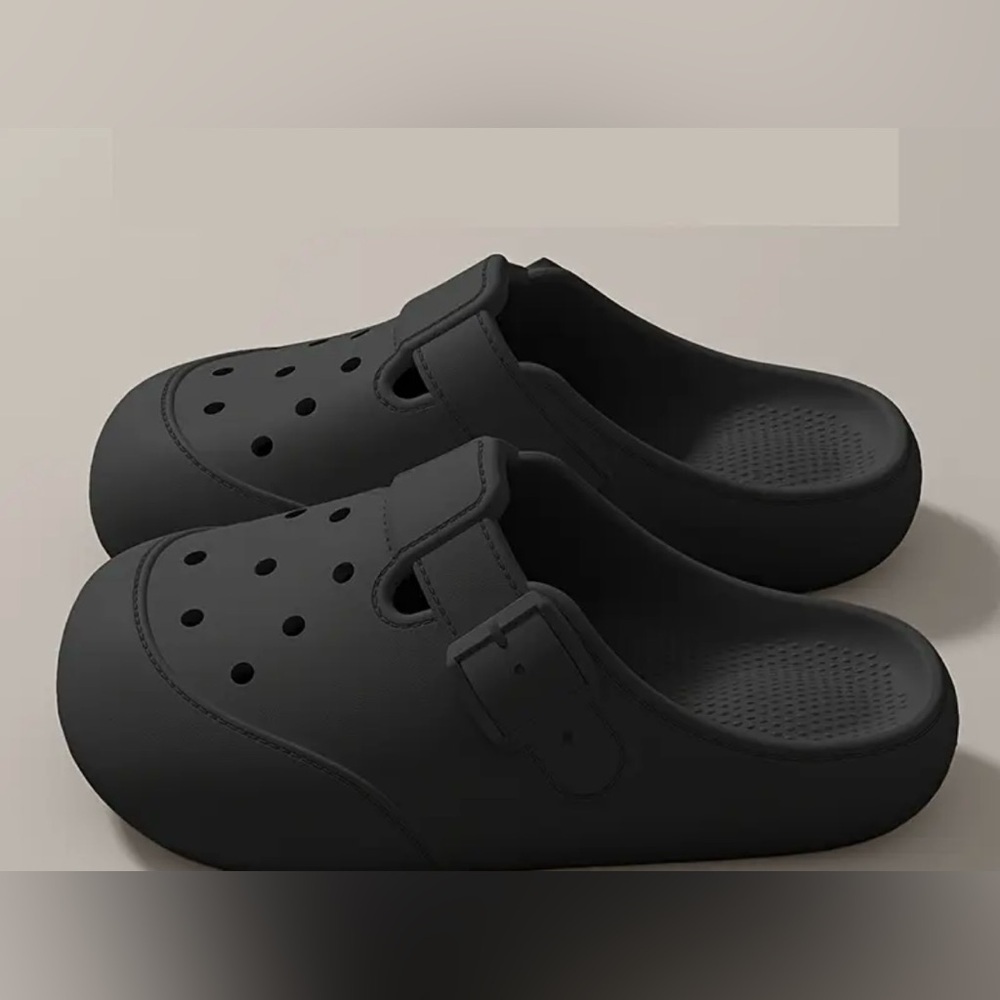 LAST ONE Black Slip-On Clogs - Picture 2 of 4